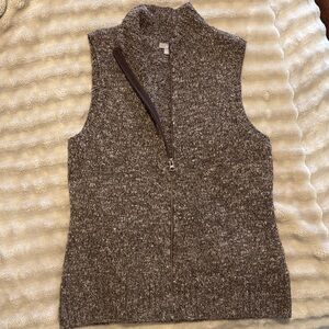 J. Jill Heathered Brown Knit Vest - size M